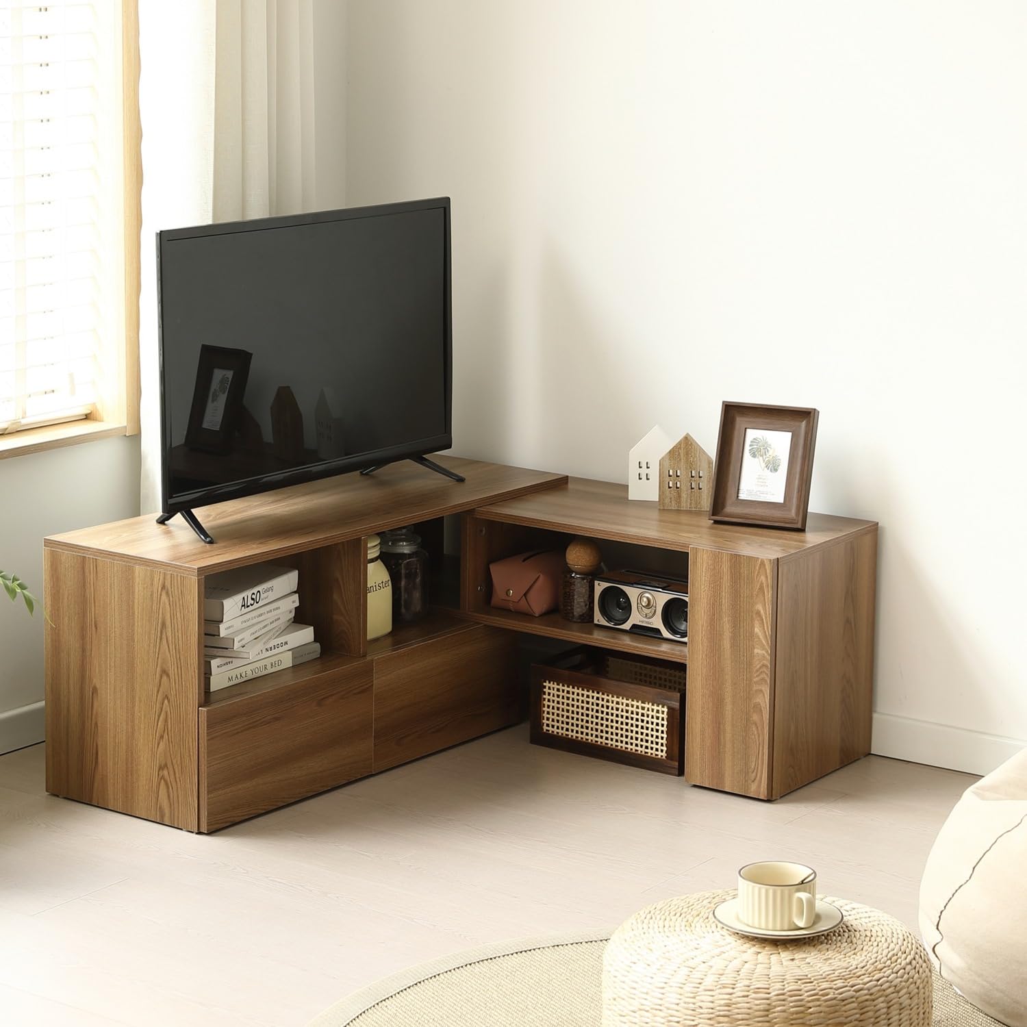 Amazon｜テレビ台 伸縮 幅93-172/95-169cm ローボード L字配置